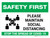 Safety First: Please Maintain Social Distancing Stop the Spread with 3ft Icon Landscape - Wall Sign