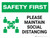 Safety First: Please Maintain Social Distancing with 3ft Icon Landscape - Wall Sign
