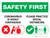 Safety First: Please Practice Social Distancing 3ft with Icons Landscape - Wall Sign