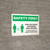 Safety First: Practice Social Distancing While Waiting with 3ft Icon Landscape - Wall Sign