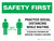 Safety First: Practice Social Distancing While Waiting with 3ft Icon Landscape - Wall Sign