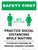 Safety First: Practice Social Distancing While Waiting with 3ft Icon Portrait - Wall Sign