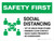 Safety First: Social Distancing 3ft of Space from Others with Icon Landscape - Wall Sign