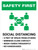 Safety First: Social Distancing 3ft of Space from Others with Icon Portrait - Wall Sign