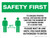 Safety First: Social Distancing Limited Customers Authorized with 3ft Icon Landscape - Wall Sign