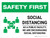 Safety First: Social Distancing as a Public Facility with 3ft Icon Landscape - Wall Sign