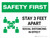Safety First: Stay 3 Feet Apart with Icon Landscape - Wall Sign