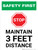 Safety First: Stop Maintain 3ft Distance with Icon Portrait - Wall Sign