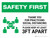 Safety First: Thank You For Practicing Social Distancing with 3ft Icon Landscape - Wall Sign