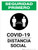 Safety First: COVID-19 Social Distancing Spanish with 3ft Icon Portrait - Wall Sign