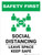 Safety First: Social Distancing Leave Space Keep Safe with 3ft Icon Portrait - Wall Sign