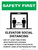 Safety First: Elevator Social Distancing Rules with 3ft Icon Portrait - Wall Sign