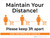 Maintain Your Distance Please Keep 3Ft Apart with Icons Landscape - Wall Sign