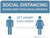 Social Distancing Please Keep Your Social Distance 3ft Apart Landscape - Wall Sign