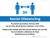 Social Distancing 3ft One Customer At A Time with Icon Blue Landscape - Wall Sign