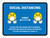 Social Distancing Please Use Face Coverings/Gloves with 3ft Emojis Blue Landscape - Wall Sign