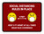 Social Distancing Rules In Place with 3ft Emojis Red Landscape - Wall Sign