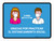 Thank You For Practicing Social Distancing Spanish with 3ft Icons Blue Landscape - Wall Sign