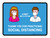Thank You For Practicing Social Distancing with 3ft Icons Blue Landscape - Wall Sign