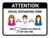 Attention Social Distancing Zone with 3ft Icons Landscape - Wall Sign