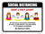 Social Distancing Keep 3 Feet Apart with Icons Landscape - Wall Sign