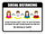 Social Distancing Keep 3 Feet When Possible with Icons Landscape - Wall Sign