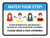Watch Your Step Social Distancing with 3ft Icons Landscape - Wall Sign