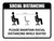 Please Maintain Social Distancing While Seated with 3ft Icon Landscape - Wall Sign