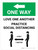 One Way - Love One Another - Practice Social Distancing with Right Arrow 3ft Portrait V2 - Wall Sign