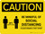 Caution: Be Mindful of Social Distancing with 3ft Icon Landscape - Wall Sign