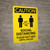 Caution: 3ft Social Distancing Wait Here Until Called with Icon Portrait - Wall Sign