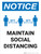 Notice: Maintain Social Distancing with 3ft Icon Portrait - Wall Sign