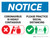 Notice: Please Practice Social Distancing with 3ft Icons Landscape - Wall Sign