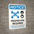 Notice: Proper PPE Required Social Distancing with 3ft Icons Portrait - Wall Sign