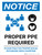 Notice: Proper PPE Required Social Distancing with 3ft Icons Portrait - Wall Sign