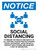 Notice: Social Distancing Wait Here Until Called with 3ft Icon Landscape - Wall Sign