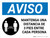 Notice: Please Maintain A Distance Of 3 Feet Spanish with Icon Landscape - Wall Sign