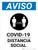 Notice: COVID-19 Social Distancing Spanish with 3ft Icon Portrait - Wall Sign