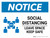 Notice: Social Distancing Leave Space Keep Safe with 3ft Icon Landscape - Wall Sign
