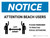 Notice Attention Beach Users Social Distancing 3ft Landscape - Wall Sign