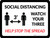 Social Distancing Watch Your Six with 3ft Icon Landscape - Wall Sign