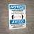 Notice: Social Distancing Keep 3ft Bilingual Spanish with 3ft Icon Portrait - Wall Sign