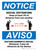 Notice: Social Distancing Keep 3ft Bilingual Spanish with 3ft Icon Portrait - Wall Sign
