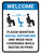 Welcome: Please Maintain Social Distancing And Face Coverings with 3ft Icon Portrait - Wall Sign