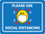 Please Use Social Distancing 3ft Emoji Blue - Wall Sign