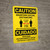 Caution: Social Distancing 3ft - Wear Face Mask Bilingual Spanish Portrait - Wall Sign