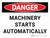 Danger: Machinery Starts Automatically Landscape - Wall Sign
