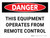 Danger: This Equipment Operates From Remote Control Landscape - Wall Sign