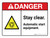 Danger: ANSI Stay Clear Automatic Start Equipment Landscape - Wall Sign