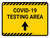 Covid-19 Testing Area Yellow Up Arrow Landscape - Wall Sign